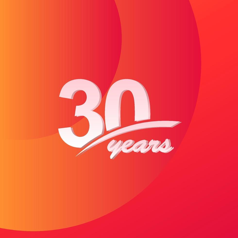 30 anni anniversario colore linea completa elegante celebrazione modello vettoriale illustrazione design
