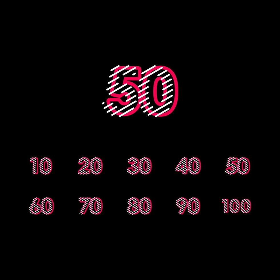 50 anni di anniversario linea design set logo modello vettoriale illustrazione