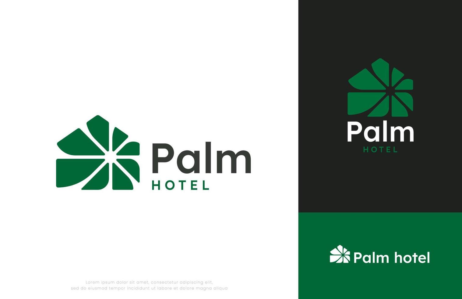 palma Hotel logo design vettore