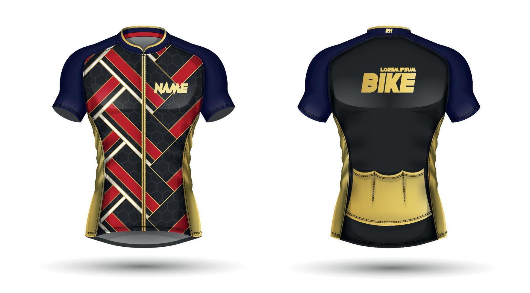 Ciclismo maglia, davanti e indietro vettore