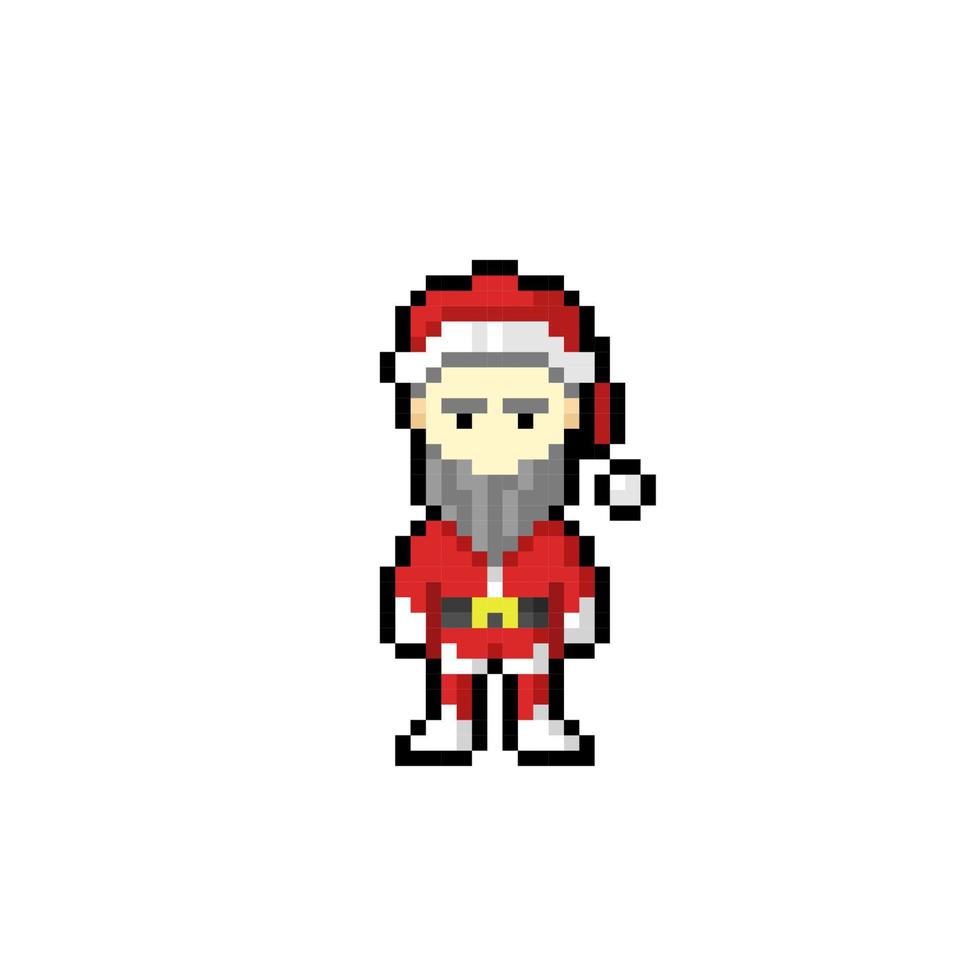 Santa clausola nel pixel arte stile vettore