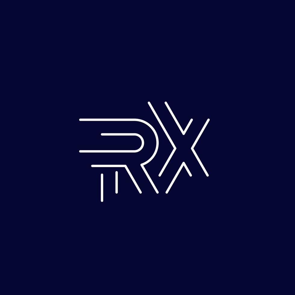 rx lettere logo, vettore di linea