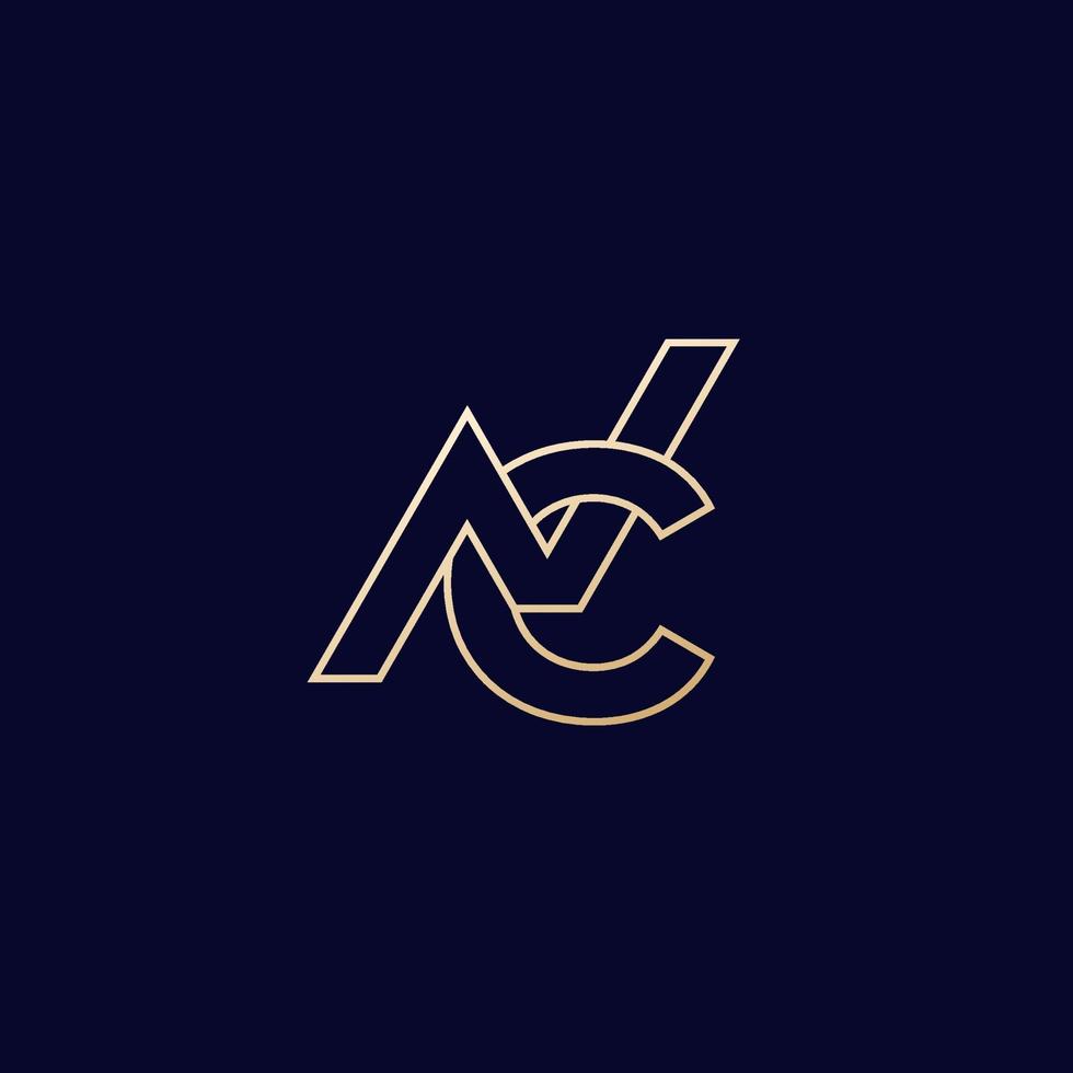 logo monogramma NC, stile della linea vettore