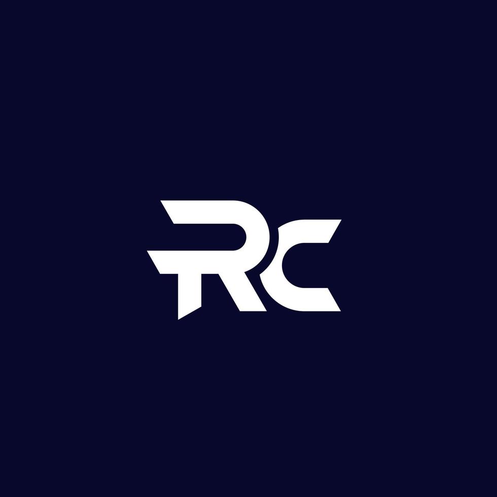 rc lettere logo design, vettore