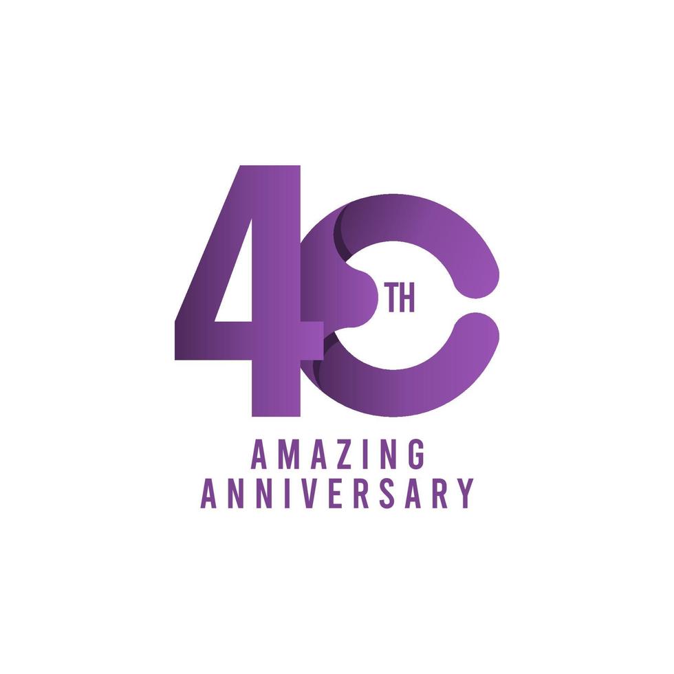 40 ° incredibile anniversario celebrazione modello vettoriale illustrazione logo icona
