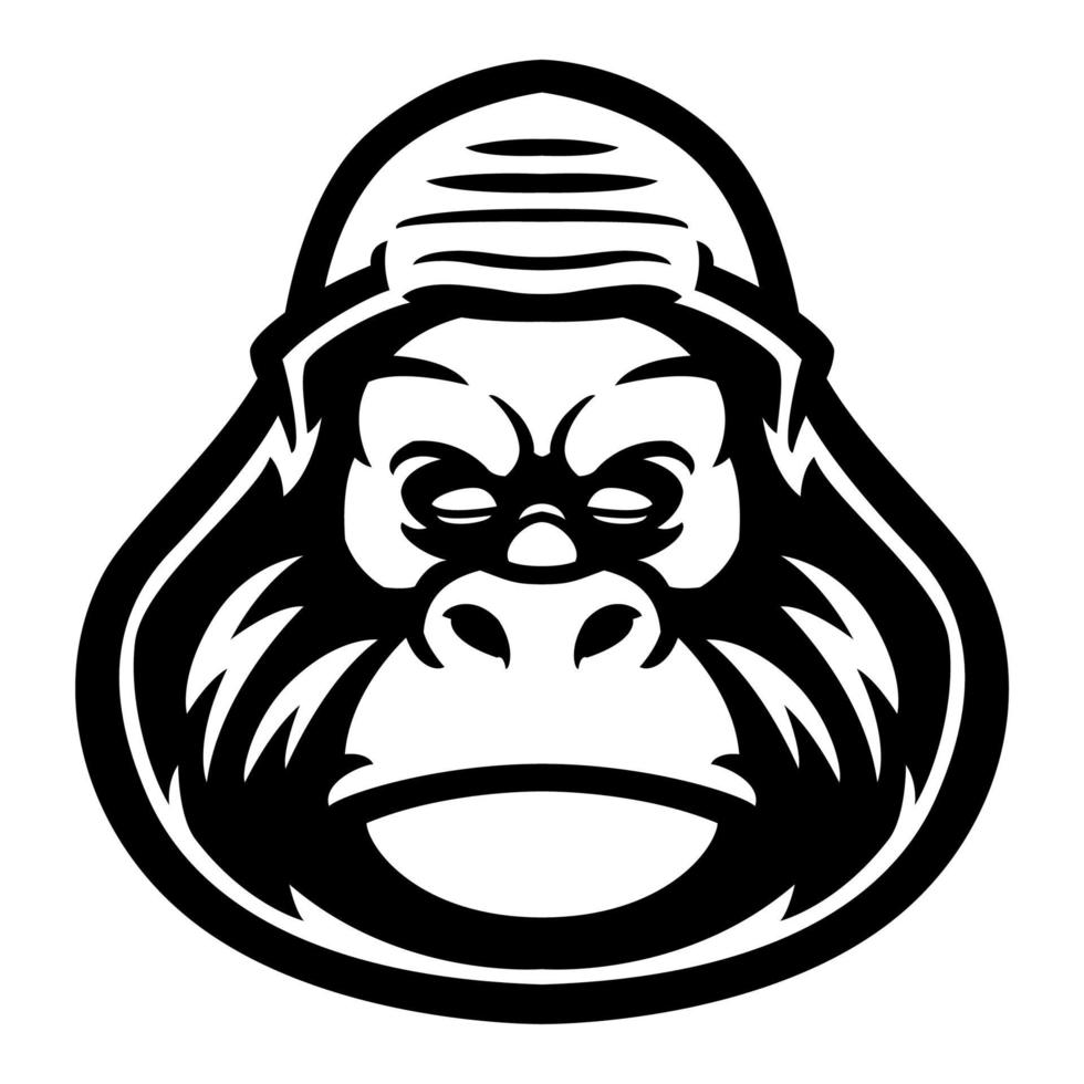 gorilla logo design vettoriale con stile moderno concetto di illustrazione per la stampa di badge, emblemi e t-shirt. concetto di animali selvatici. illustrazione di gorilla scimmia arrabbiata per lo sport e la squadra di e-sport