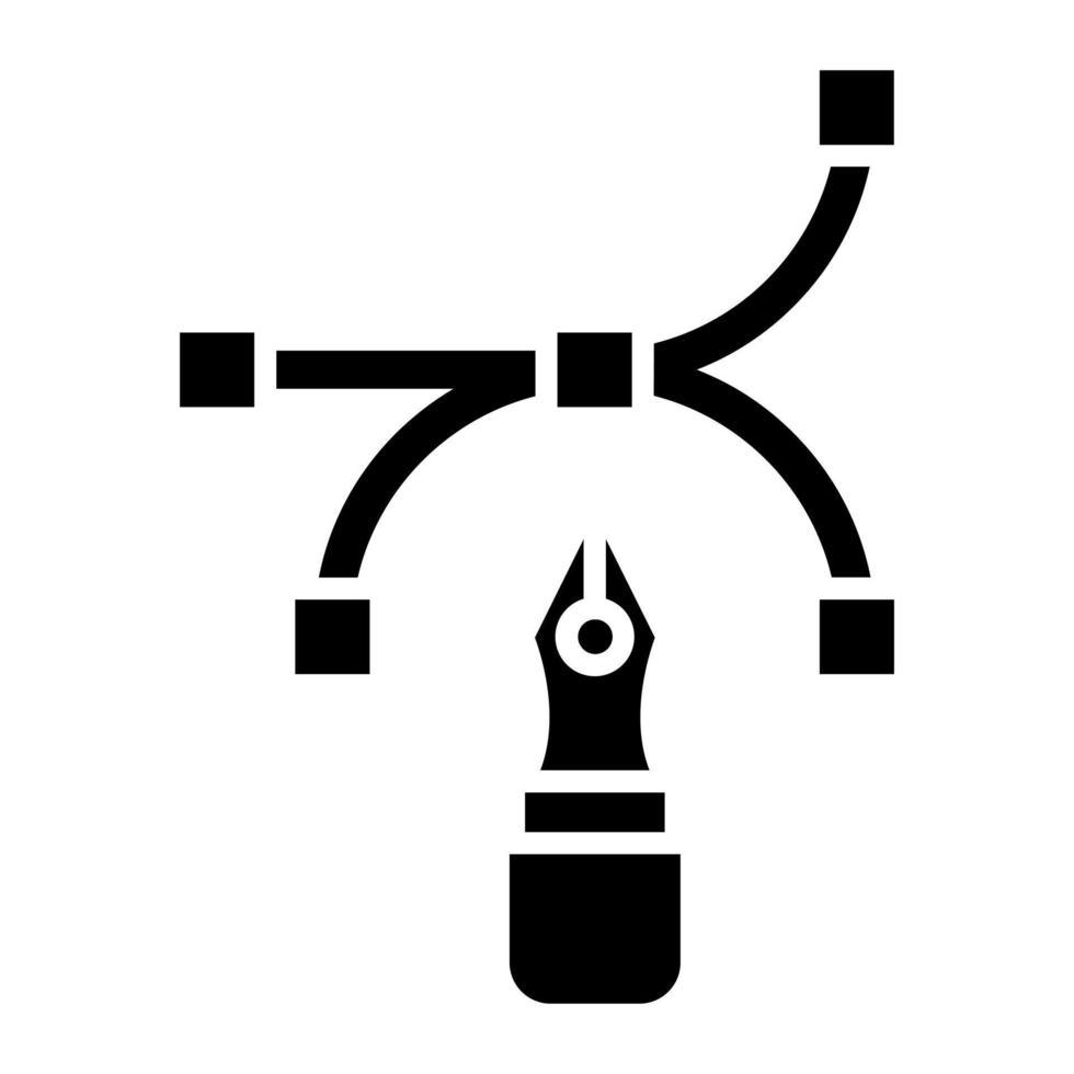 arco punto e penna icona stile vettore