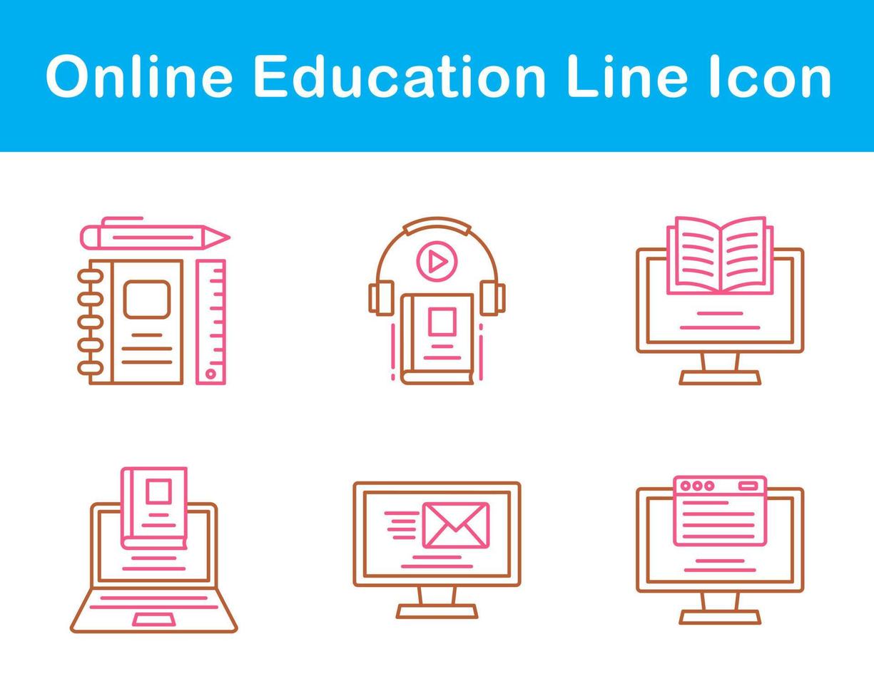 in linea formazione scolastica vettore icona impostato