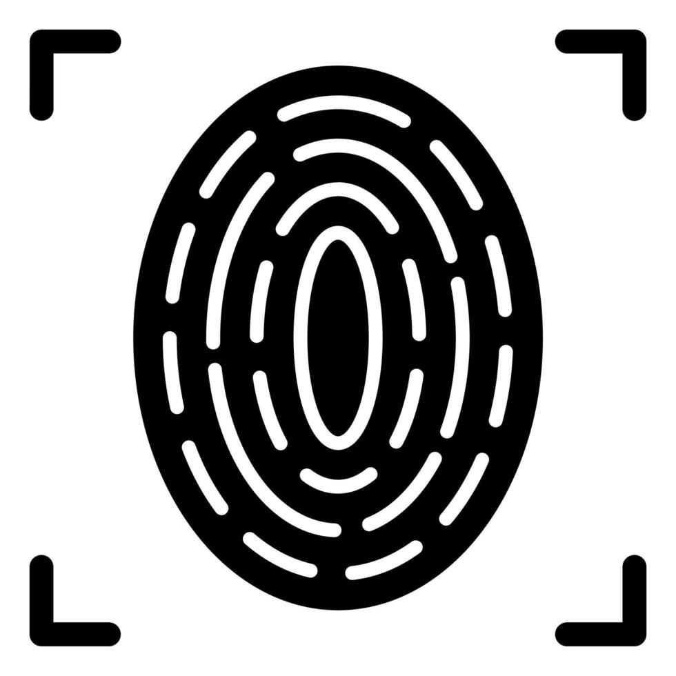 stile dell'icona di scansione delle impronte digitali vettore
