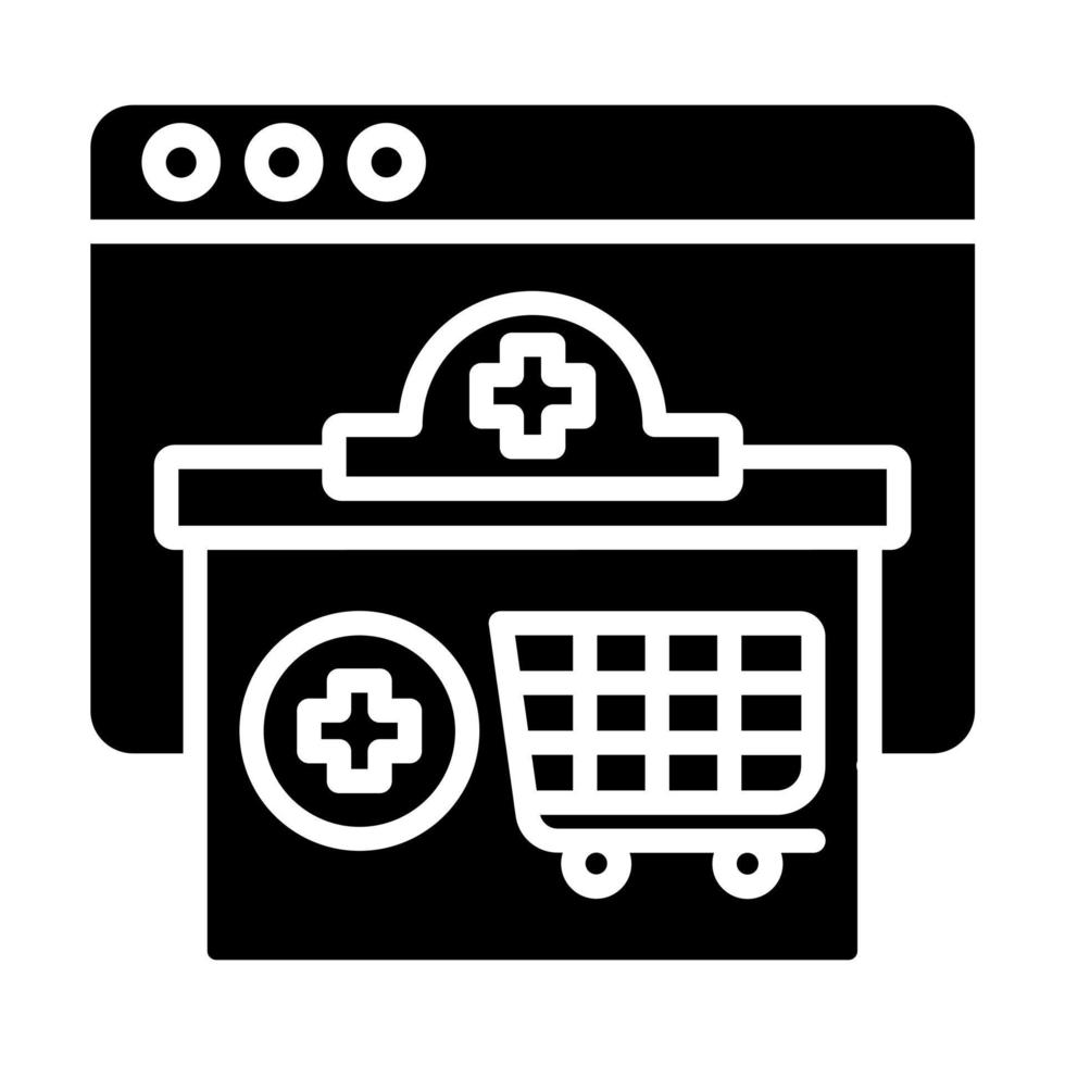 medico e-commerce sito web icona stile vettore
