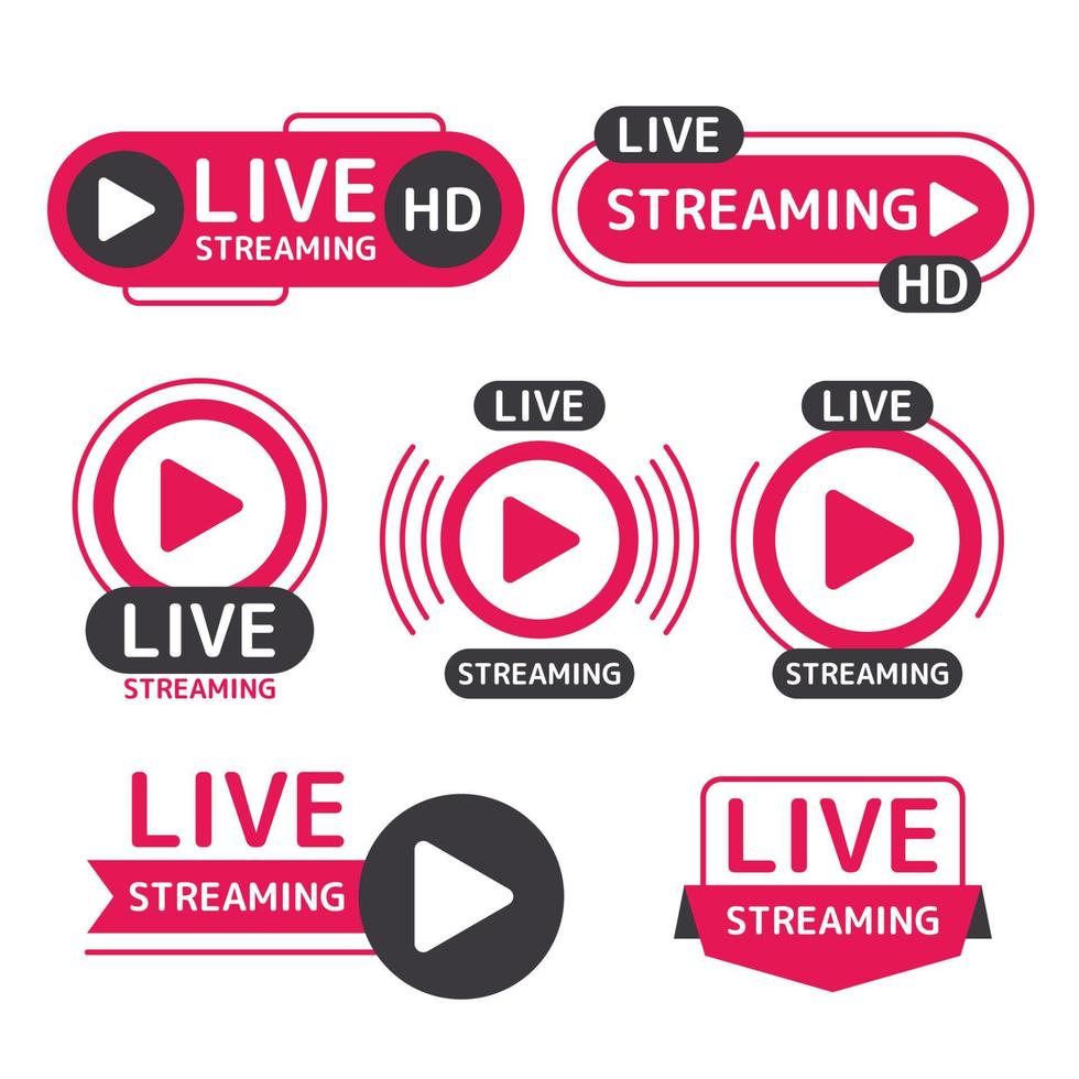 vivere streaming HD etichetta collezione vettore