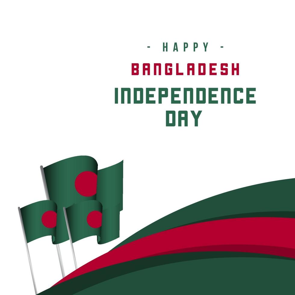 illustrazione felice di progettazione del modello di vettore di festa dell'indipendenza del bangladesh