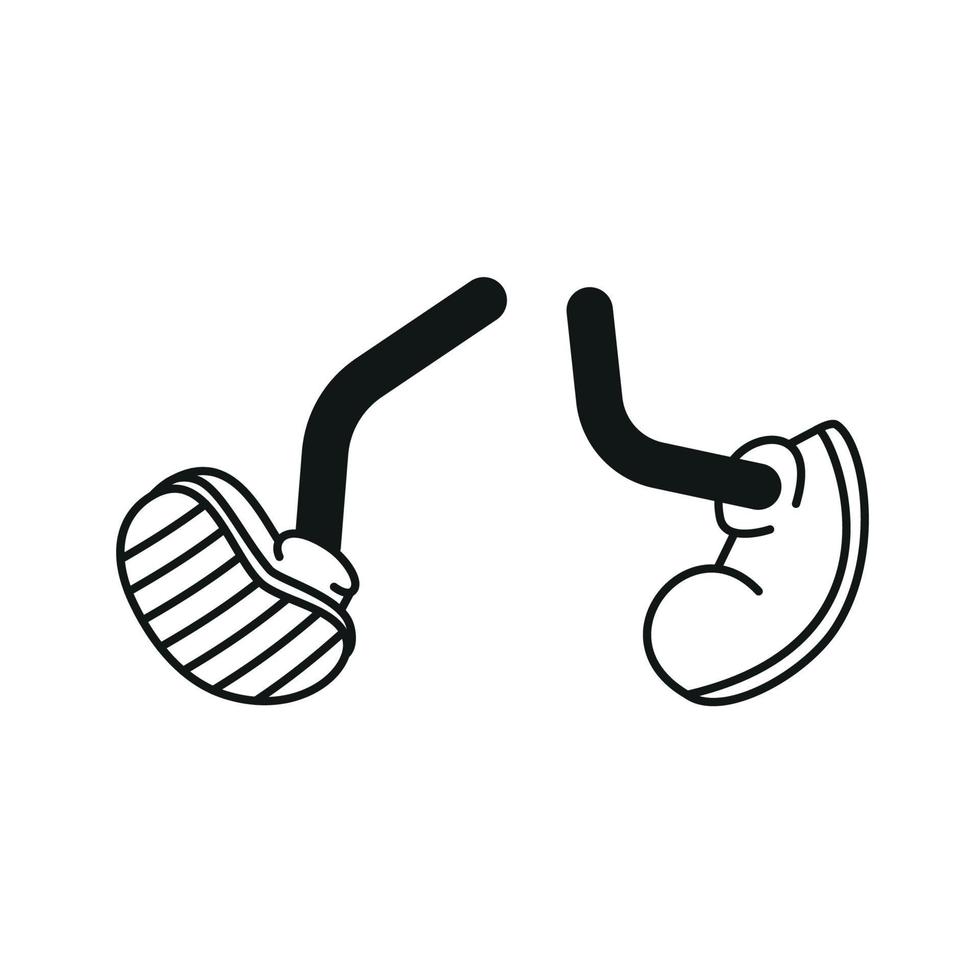cartone animato vettore a piedi piedi nel formatori o scarpe da ginnastica su bastone gambe nel vario posizioni