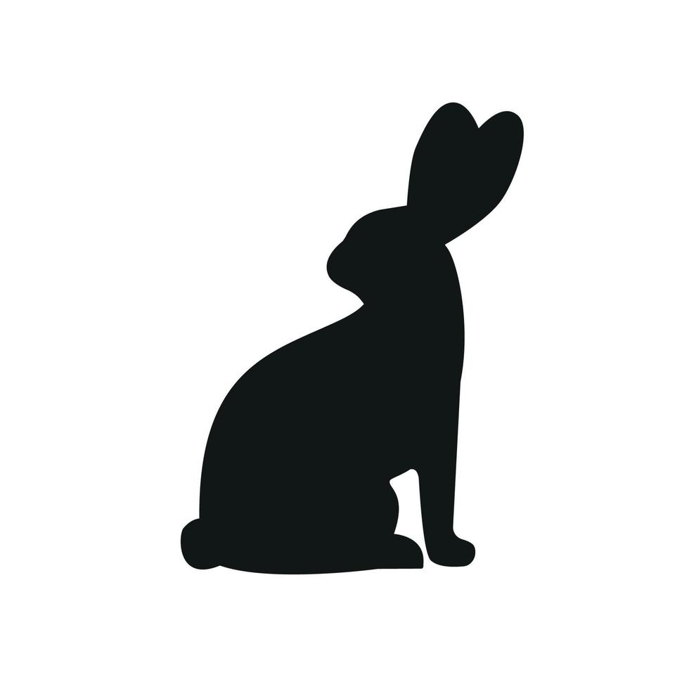 carino Pasqua conigli silhouette. nero coniglietto, selvaggio lepre impostato isolato su bianca. bambino festa saluto carta, vinile decalcomania, animale domestico etichetta. tatuaggio disegno, animale azienda agricola logo. vettore piatto stile zoo icona