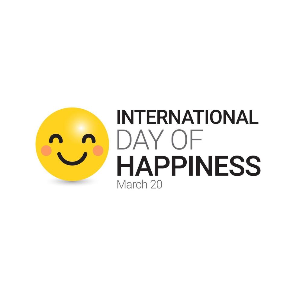 illustrazione di progettazione del modello di vettore di giornata internazionale della felicità