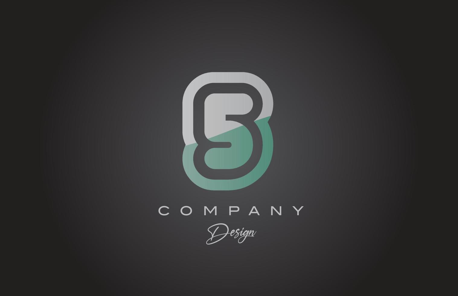 5 verde grigio numero logo icona design. creativo modello per azienda e attività commerciale vettore