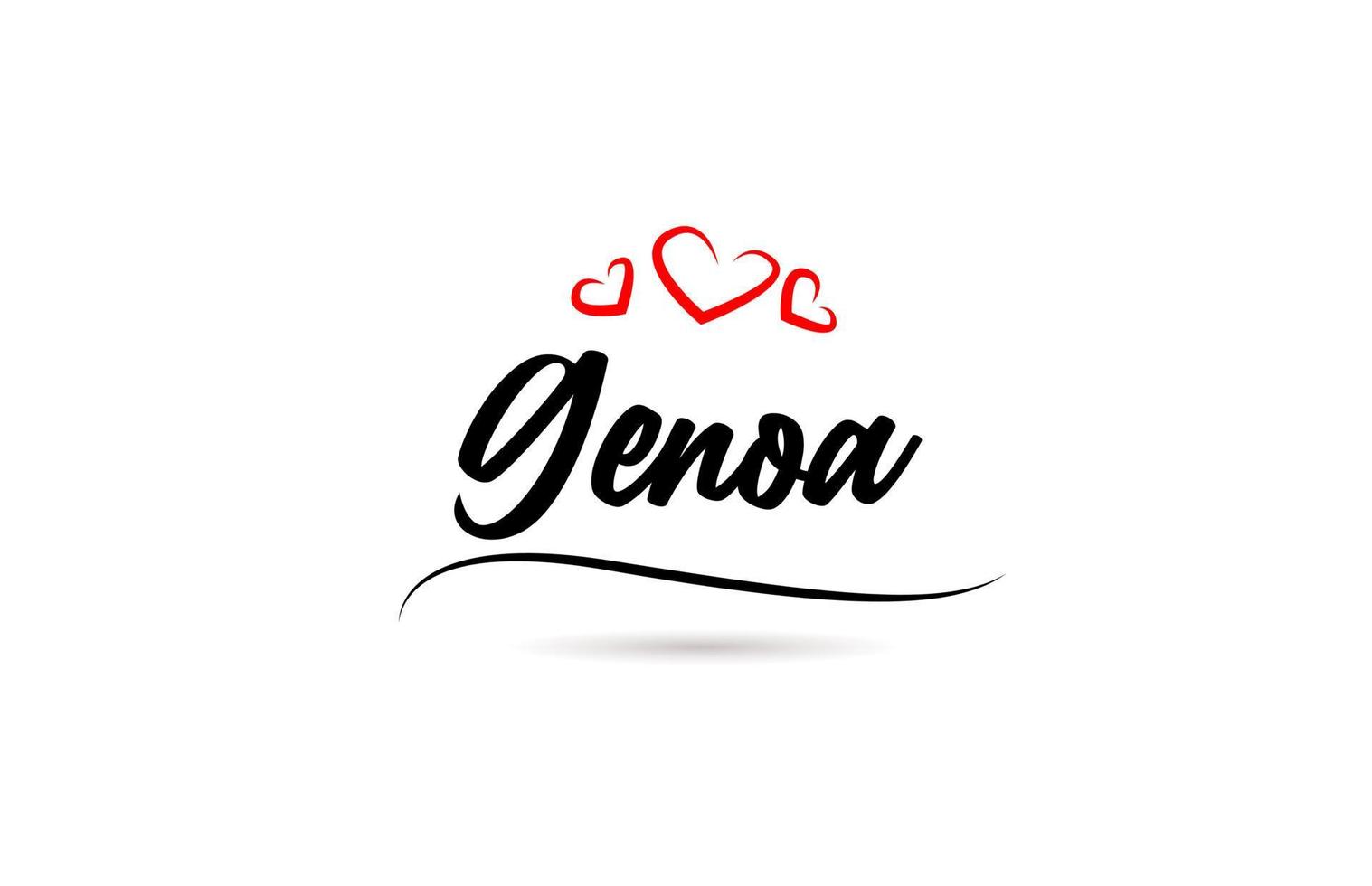 Genova europeo città tipografia testo parola con amore. mano lettering stile. moderno calligrafia testo vettore