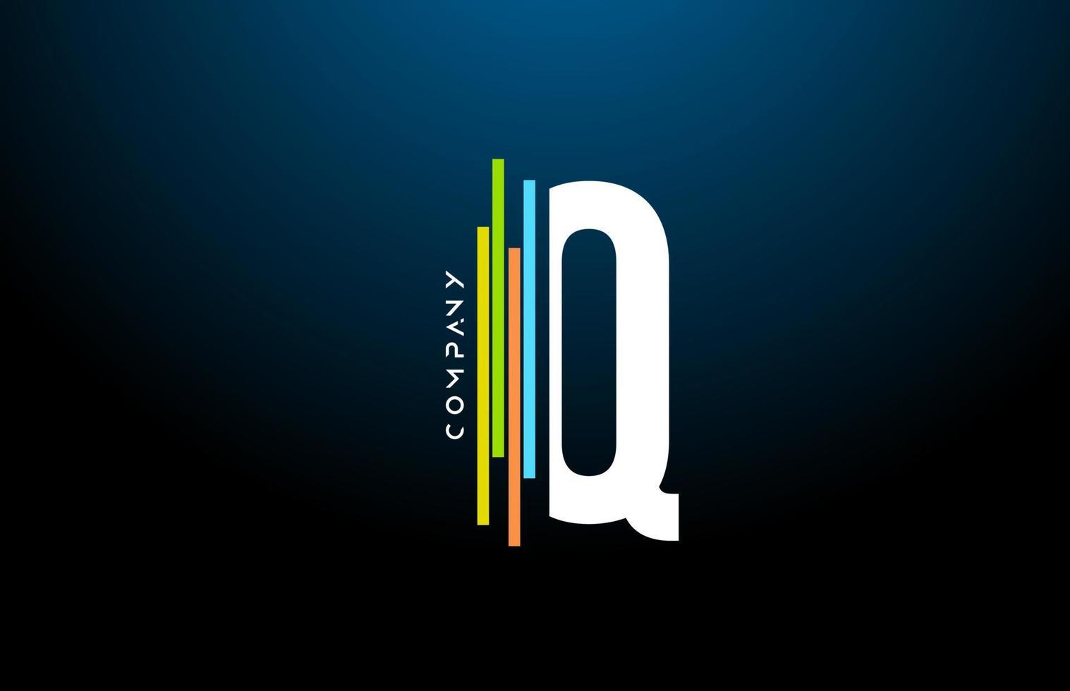 colorato q alfabeto lettera logo icona design con linea. creativo modello per attività commerciale e azienda vettore