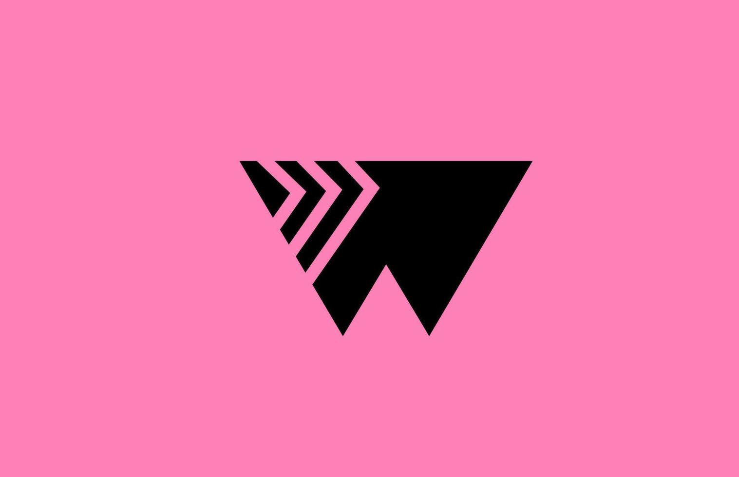 rosa nero w alfabeto lettera logo icona design con geometrico Linee. creativo modello per azienda e attività commerciale vettore