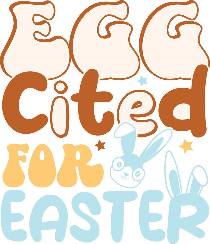 contento Pasqua Groovy svg disegno, Pasqua coniglietto citazioni design vettore