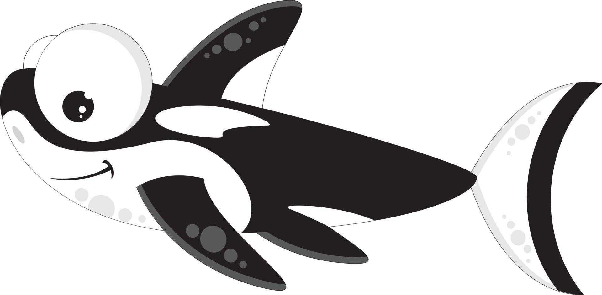 carino cartone animato orca il uccisore balena illustrazione vettore