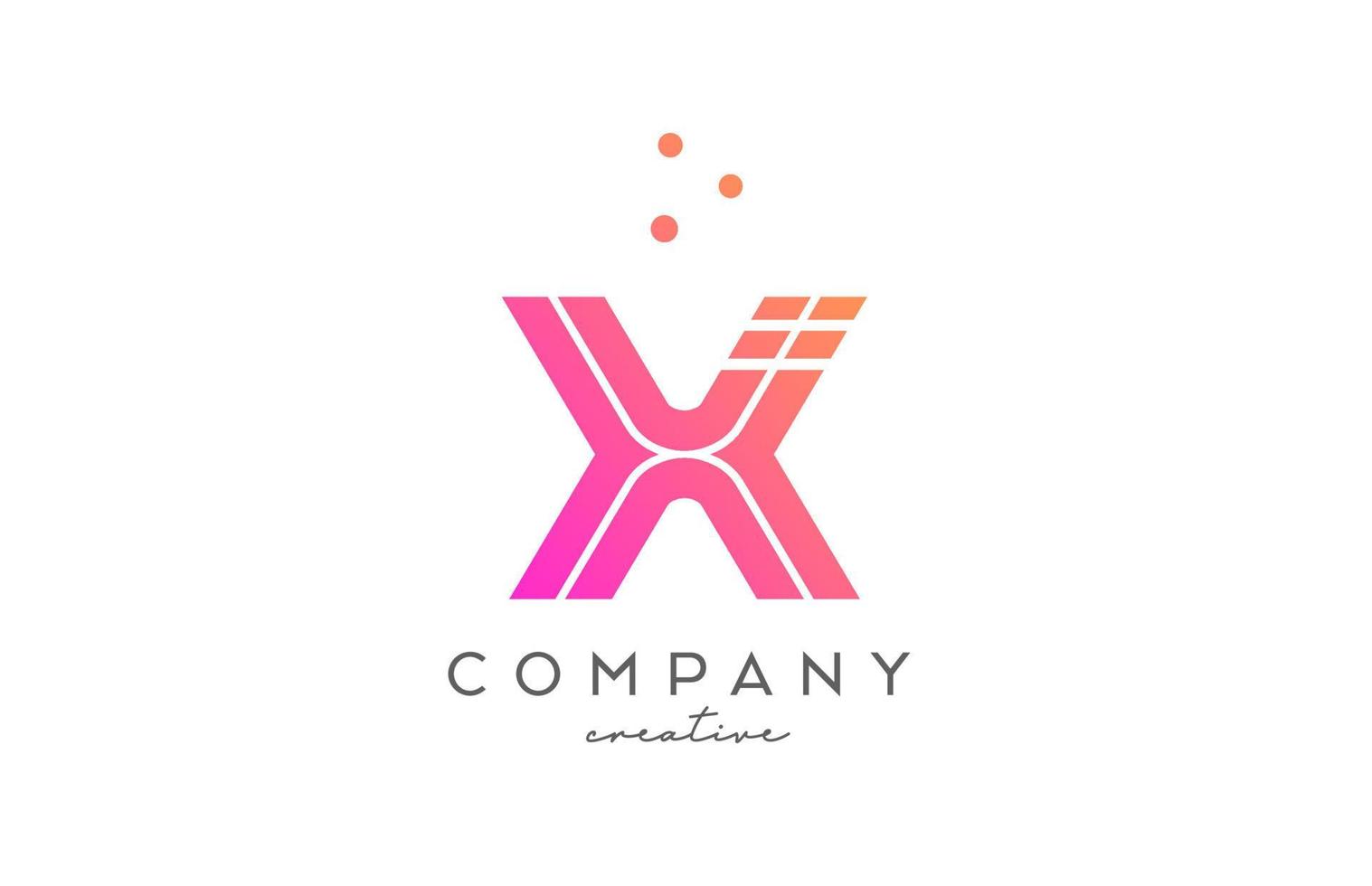 X rosa alfabeto lettera logo con Linee e punti. aziendale creativo modello design per attività commerciale e azienda vettore