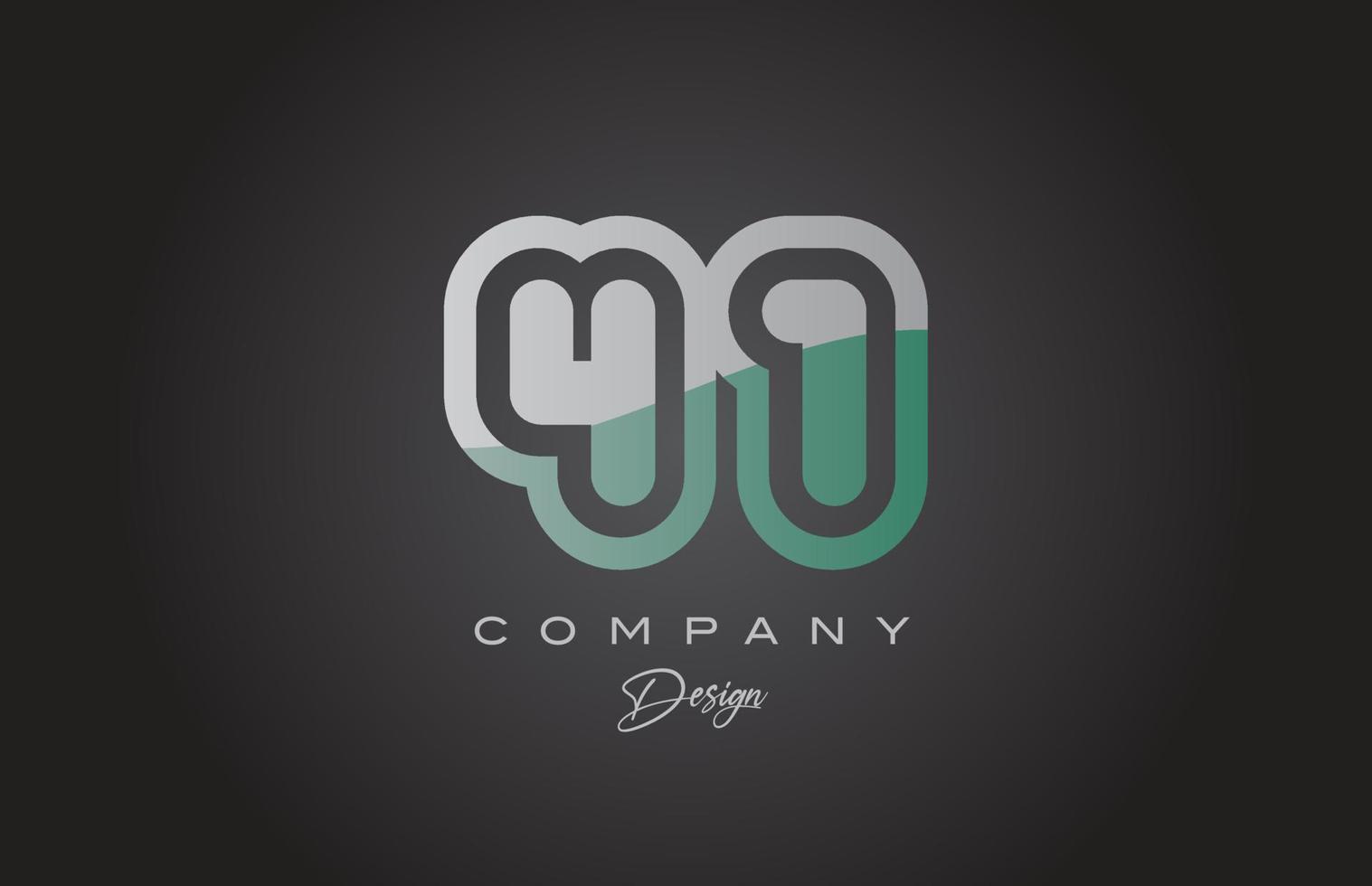 41 verde grigio numero logo icona design. creativo modello per azienda e attività commerciale vettore