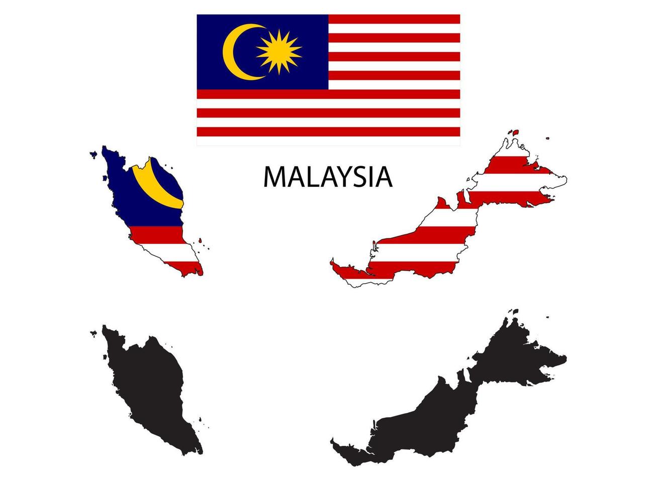 Malaysia bandiera e carta geografica illustrazione vettore