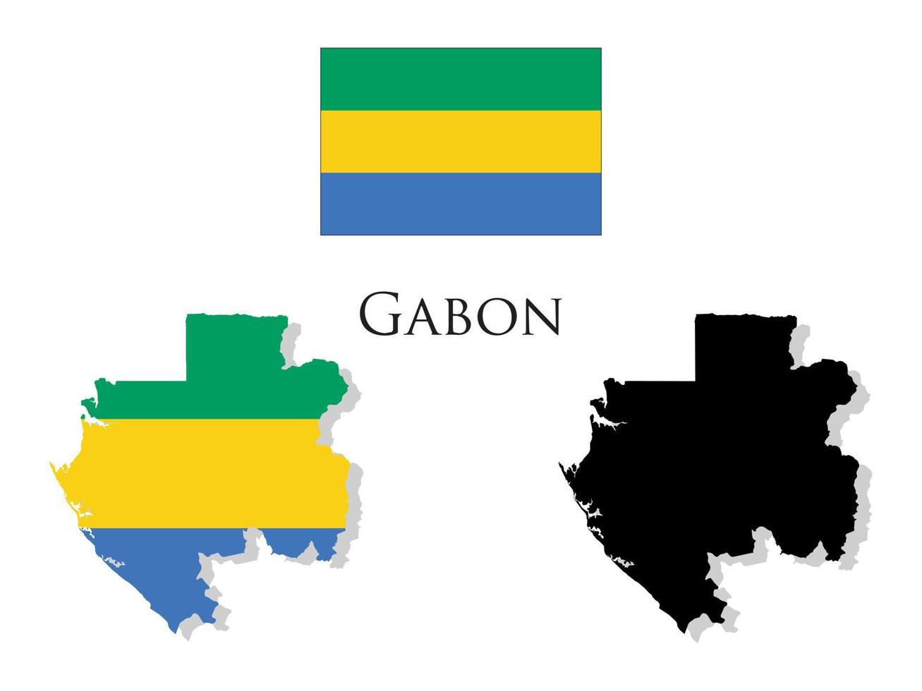 Gabon bandiera e carta geografica illustrazione vettore