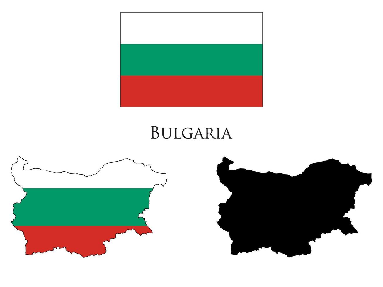 Bulgaria bandiera e carta geografica illustrazione vettore