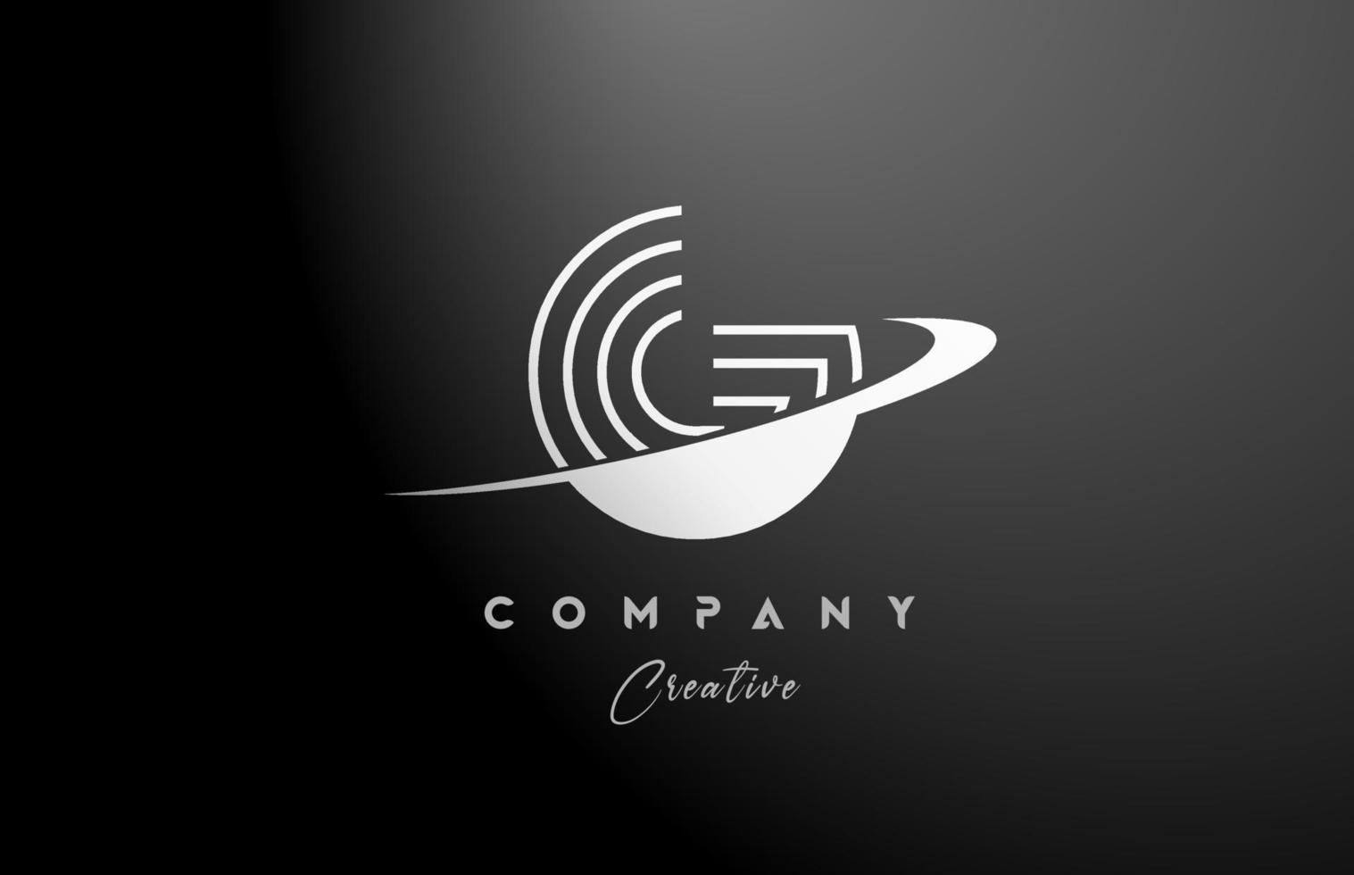 nero bianca g alfabeto lettera logo icona design con svolazzare. creativo linea modello per azienda e attività commerciale vettore