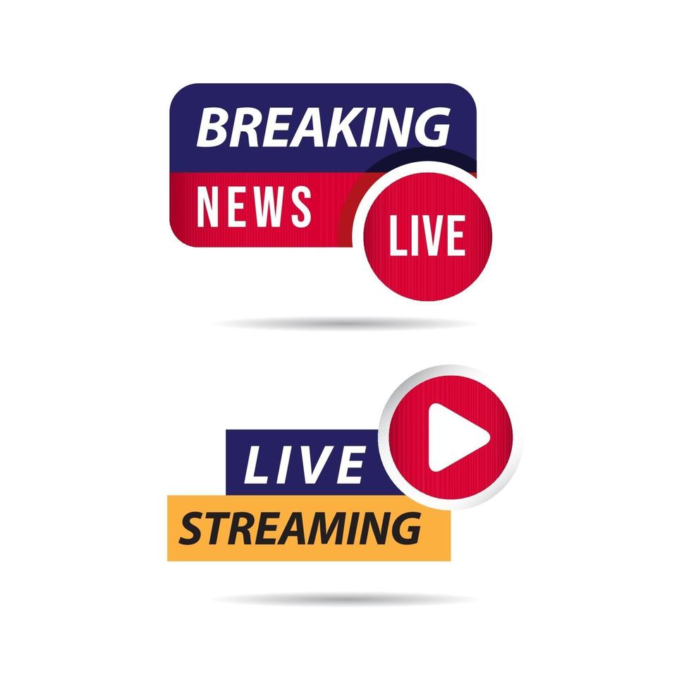 streaming live, illustrazione di progettazione del modello di vettore dell'etichetta delle ultime notizie