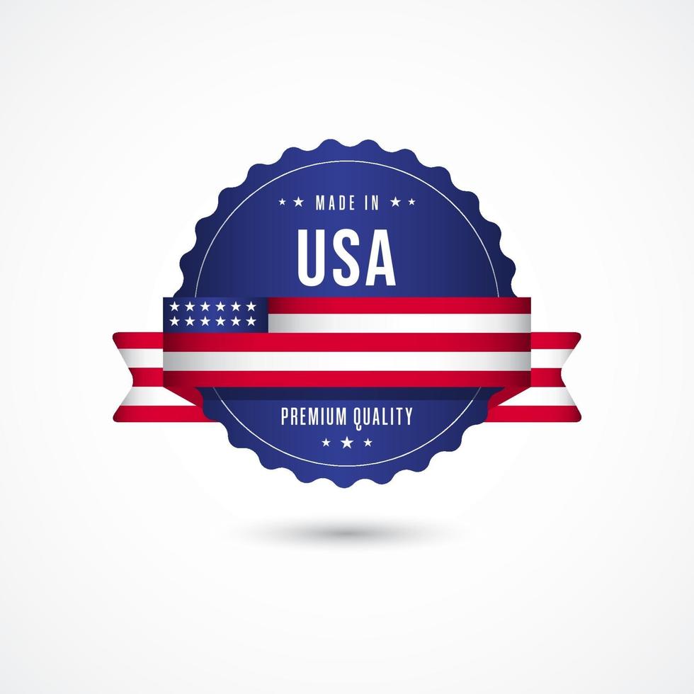 made in usa premium quality label badge vector template design illustration