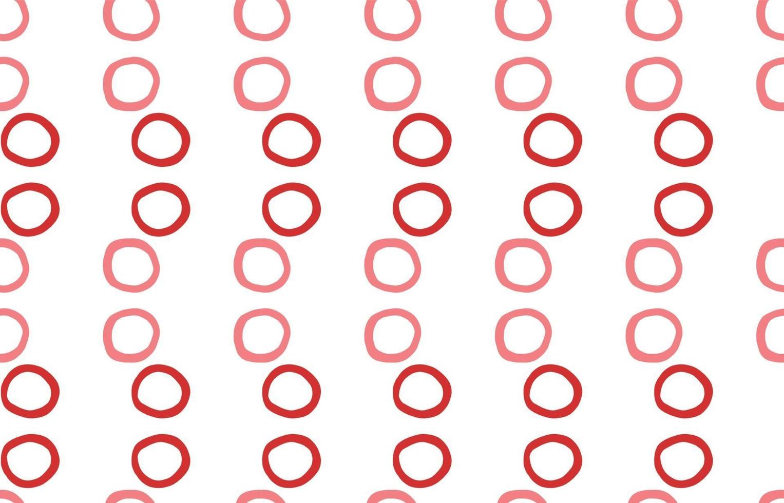 modello senza cuciture di colore dei cerchi disegnati a mano, rossi, bianchi vettore
