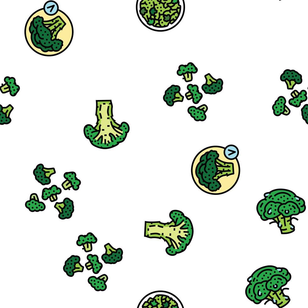 broccoli cibo cavolo verdura vettore senza soluzione di continuità modello