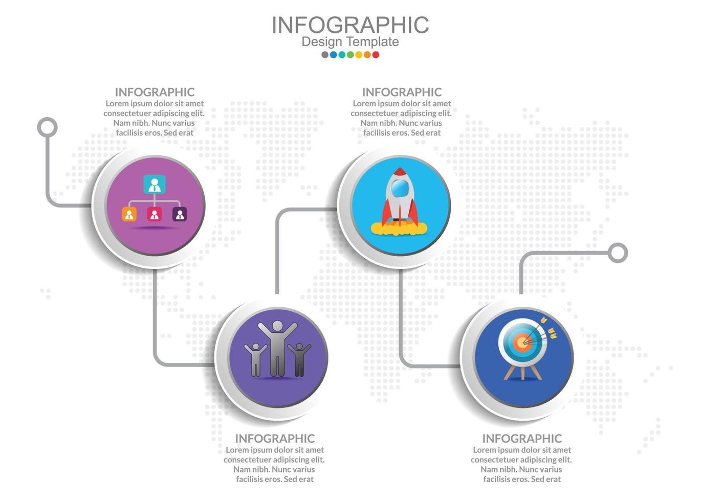 modello di infografica vettoriale con quattro opzioni e icone.