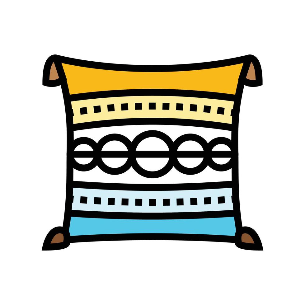 boho cuscino vivente camera colore icona vettore illustrazione
