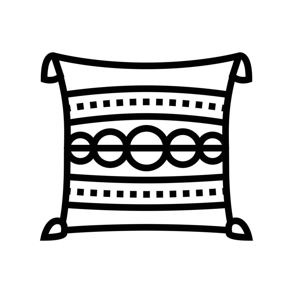 boho cuscino vivente camera linea icona vettore illustrazione
