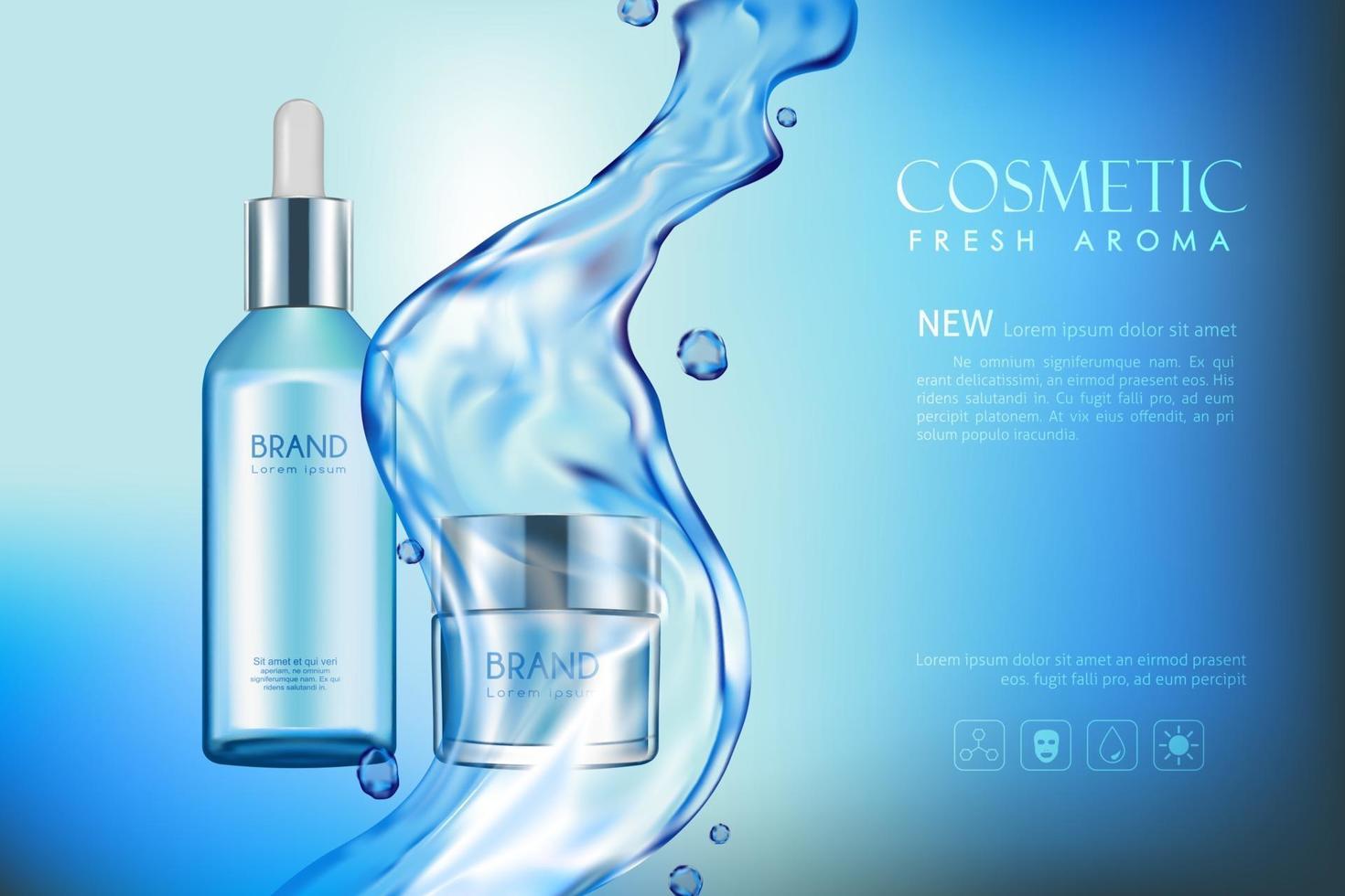 banner modificabile di pubblicità cosmetica realistica vettore