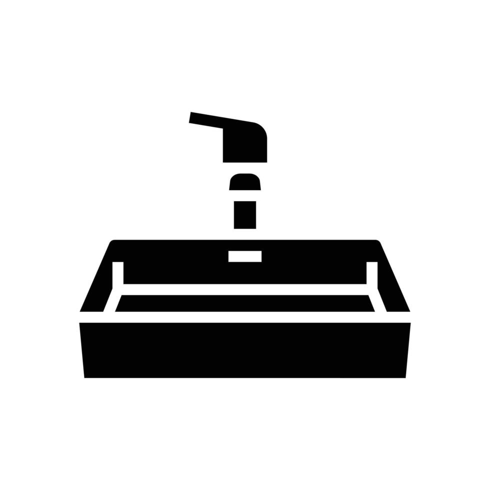 Lavello bagno interno glifo icona vettore illustrazione