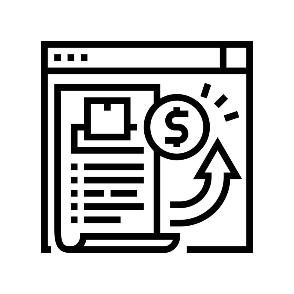 pagamento fornitore linea icona vettore illustrazione