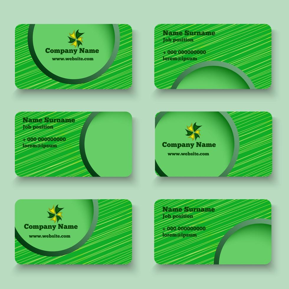 impostato di verde vettore attività commerciale carta design
