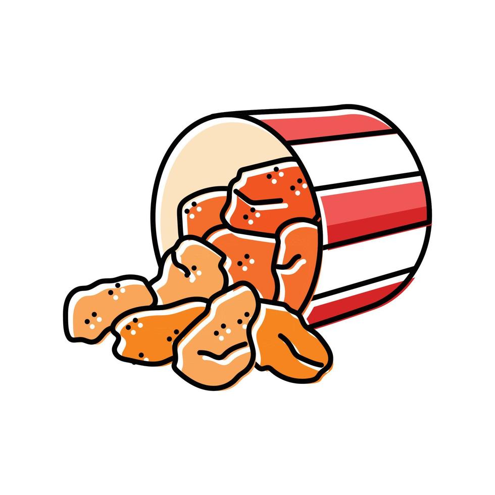 pollo veloce cibo croccante colore icona vettore illustrazione