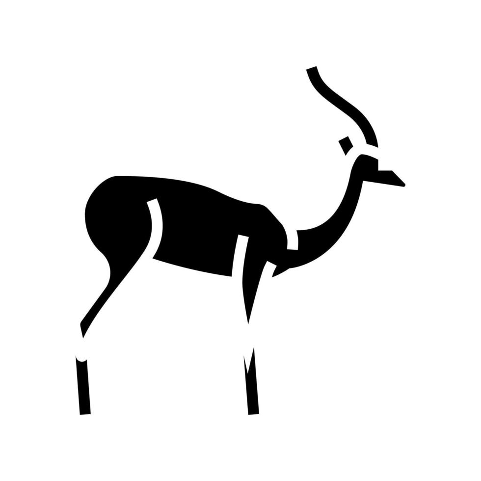 antilope selvaggio animale glifo icona vettore illustrazione