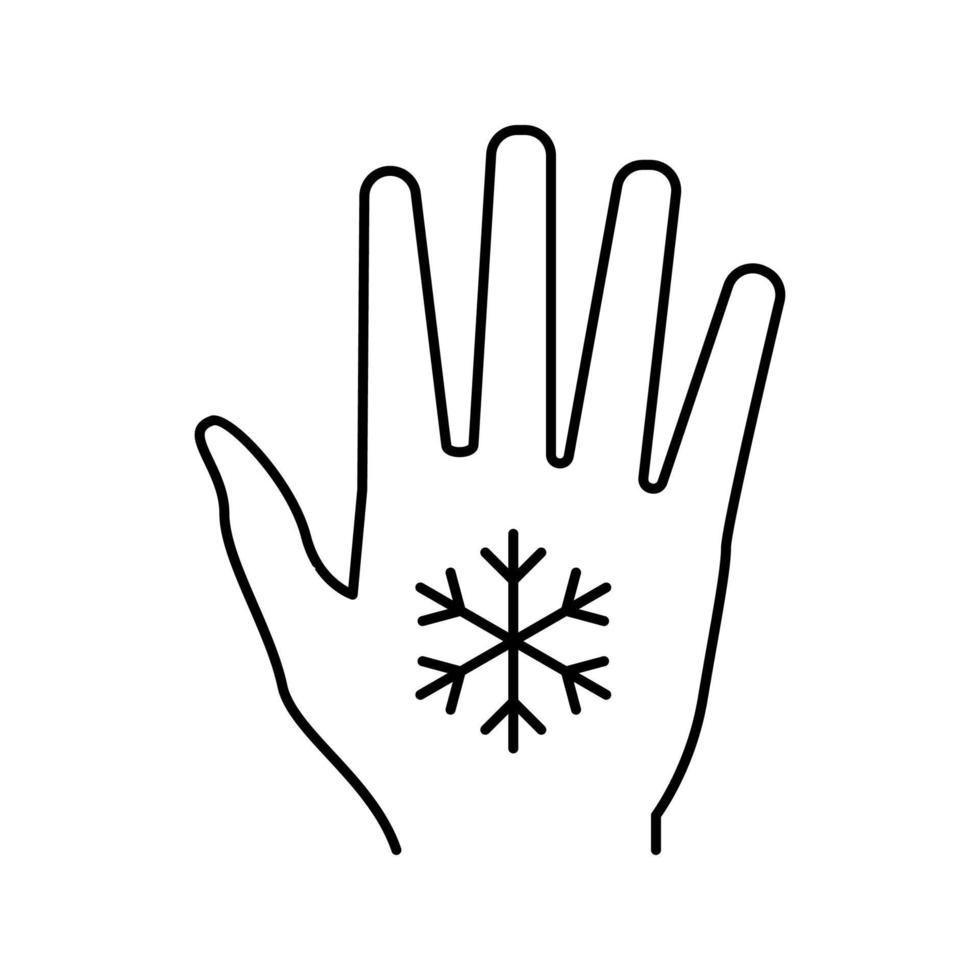 freddo mani e piedi linea icona vettore illustrazione
