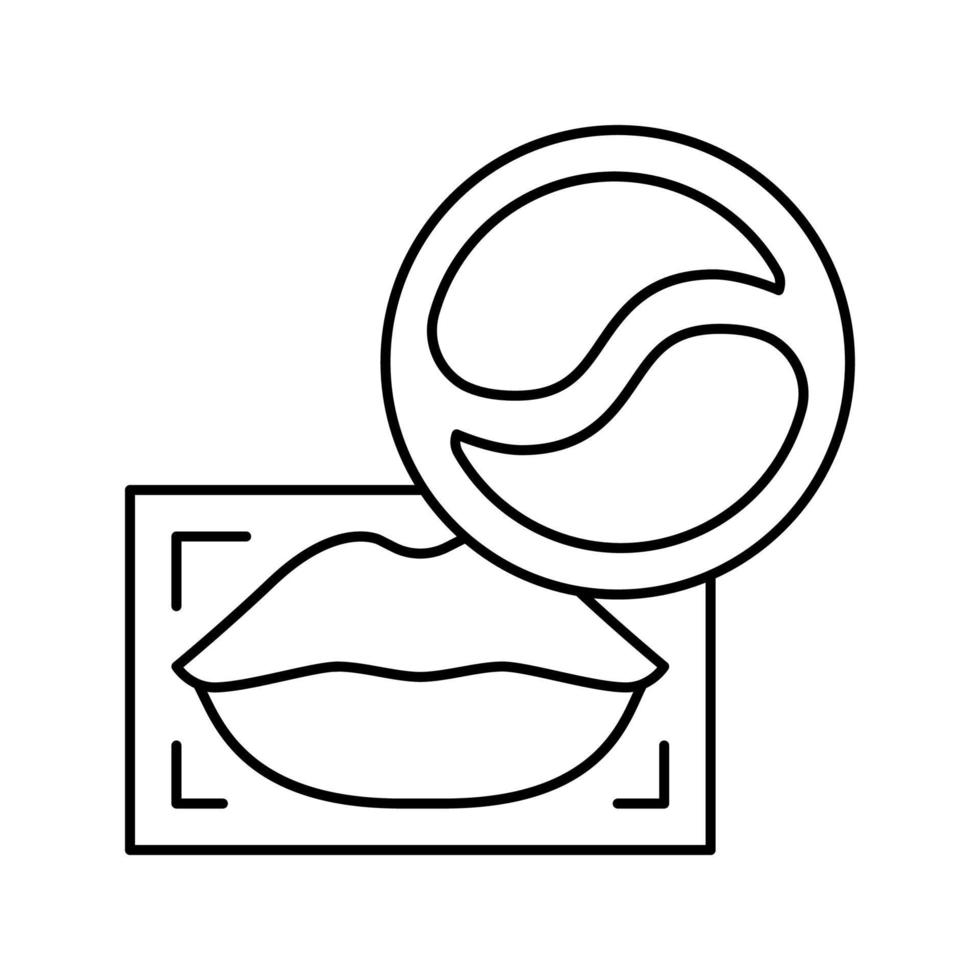 occhio e labbro cerotti pacchetto linea icona vettore illustrazione