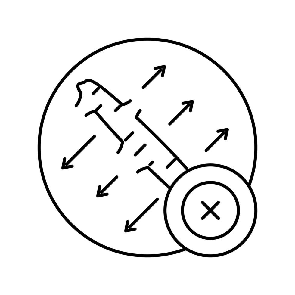 fare non allungare cicatrice linea icona vettore illustrazione