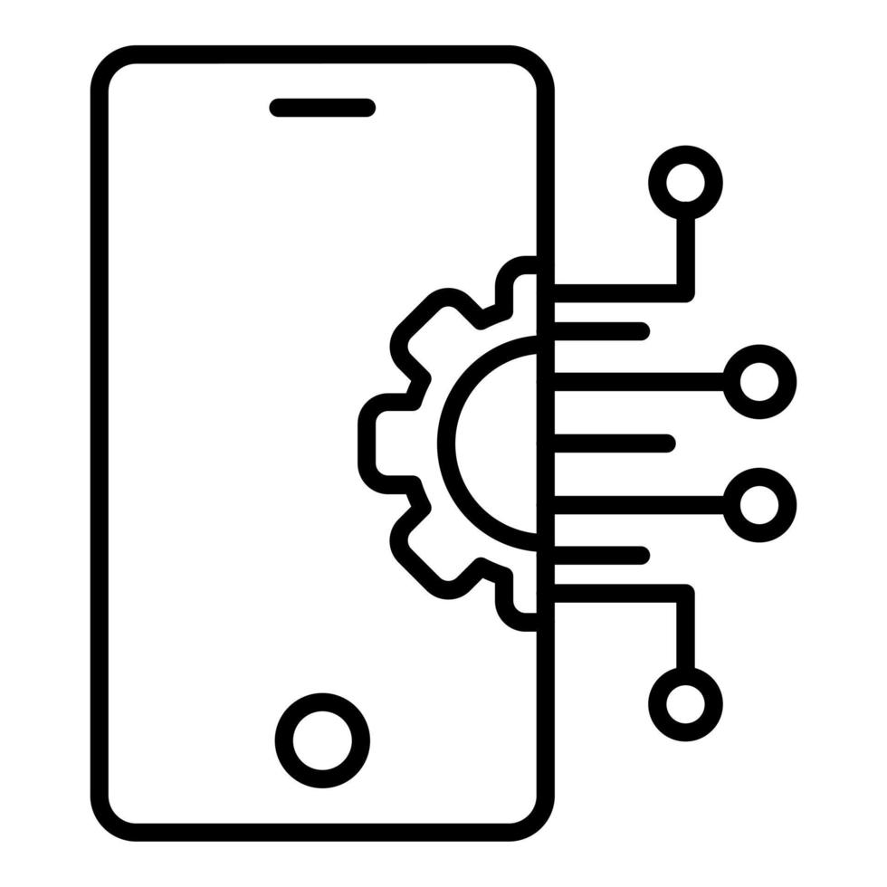 mobile tecnologia icona stile vettore