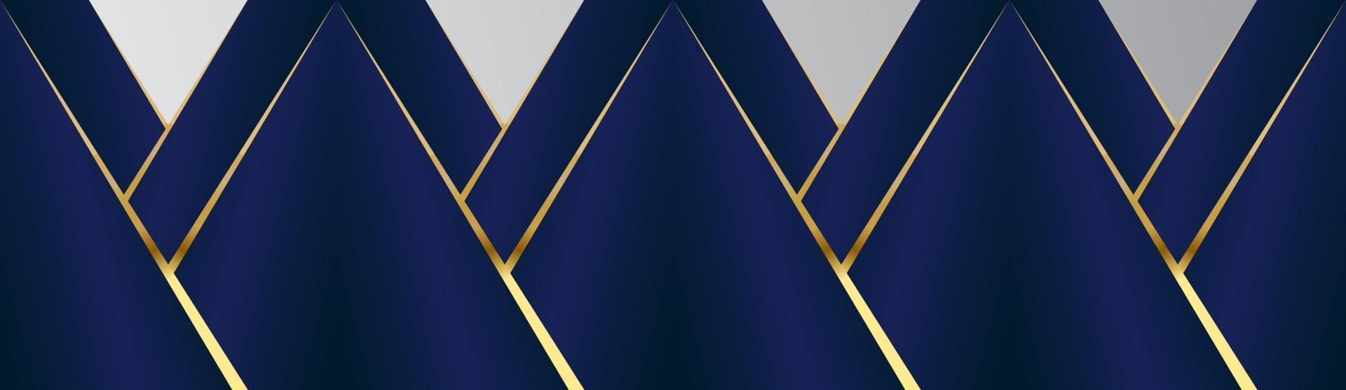 modello poligonale astratto lusso blu scuro con oro vettore