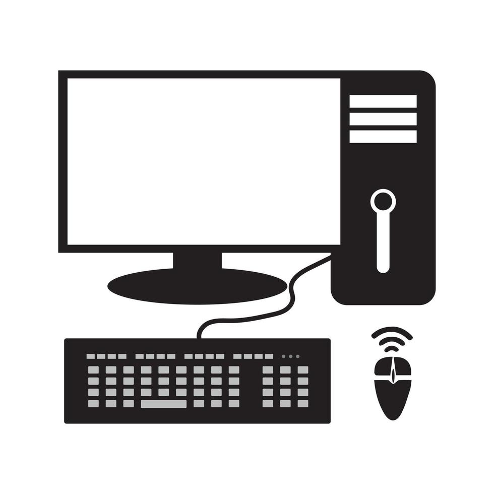 elegante computer icona vettore illustrazione, minimalista design per tecnologia e calcolo concetti